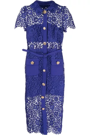 Self-Portrait Vestido midi con encaje floral