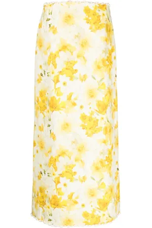 ZIMMERMANN Falda larga con flores de narciso estampadas