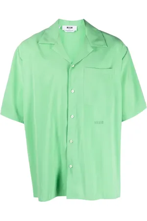 Msgm Camisa manga corta con logo bordado
