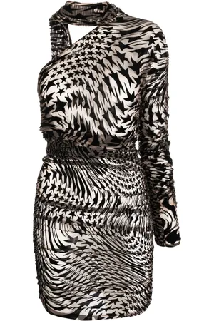 MUGLER Vestido asimétrico con motivo de estrella