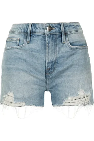 Frame Shorts de mezclilla con efecto envejecido