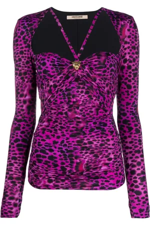 Roberto Cavalli Top con estampado de leopardo
