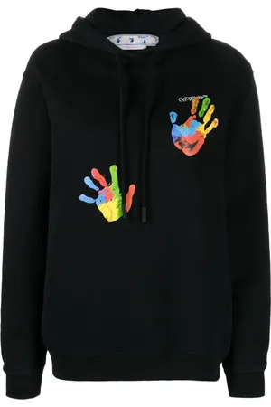 OFF-WHITE Hoodie con logo bordado y estampado gráfico