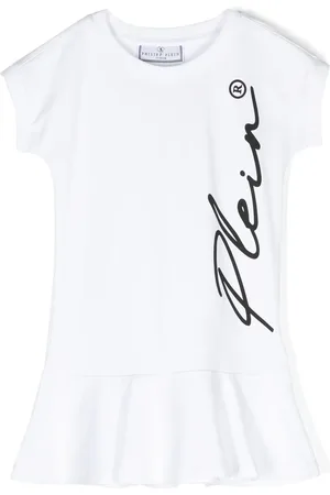 Philipp Plein Vestido manga corta con logo estampado