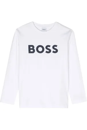 HUGO BOSS Playera manga larga con logo estampado