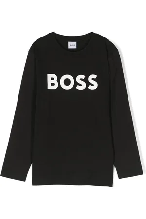 HUGO BOSS Playera manga larga con logo estampado