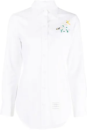 Thom Browne Camisa con logo bordado