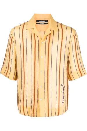 Jacquemus Camisa con logo bordado y motivo de rayas