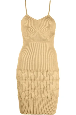 Balmain Vestido corto de canalé sin mangas