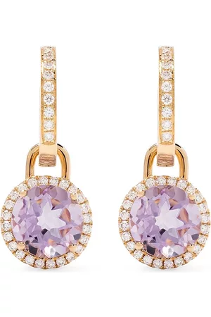 Kiki Mcdonough Arracadas en oro amarillo de 18kt con diamantes
