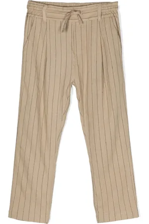 Paolo Pecora Pantalones con cordones en la pretina y rayas estampadas