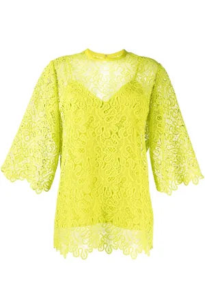 Elie saab Playera con ribete de macramé