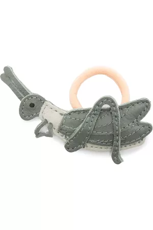 Donsje Zaza Sky grasshopper-appliqué leather hair tie