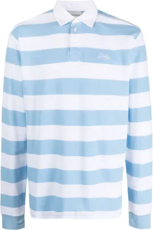 Drôle de Monsieur Playera tipo polo con rayas estampadas