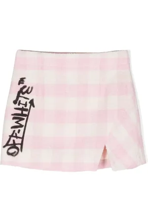 OFF-WHITE Falda asimétrica con motivo de cuadros gingham