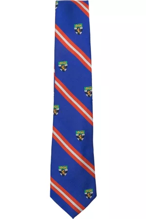 Ralph Lauren Logo-badge striped silk tie