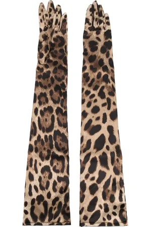 Dolce & Gabbana Guantes largos con estampado de leopardo