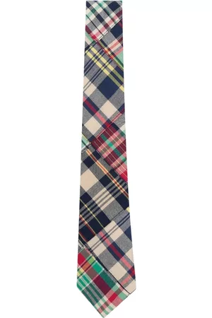 Ralph Lauren Madras check-pattern patchwork tie