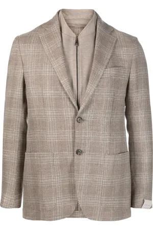 corneliani Blazer con botones y motivo de cuadros
