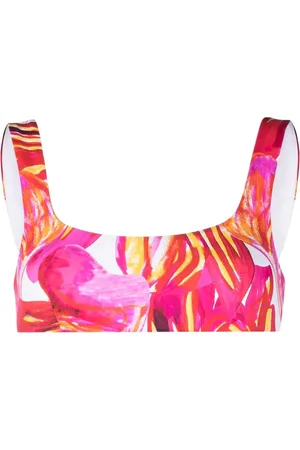Louisa Ballou Top de bikini con estampado abstracto