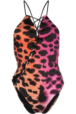Roberto Cavalli Traje de baño con estampado de leopardo