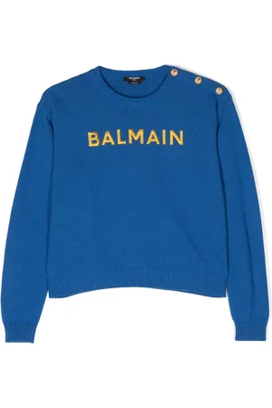 Balmain Suéter con logo bordado y cuello redondo