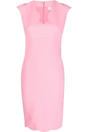 GENNY Vestido midi con bordes festoneados