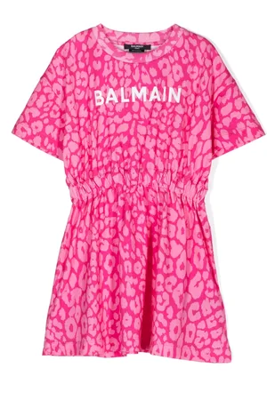 Balmain Vestido con estampado de leopardo