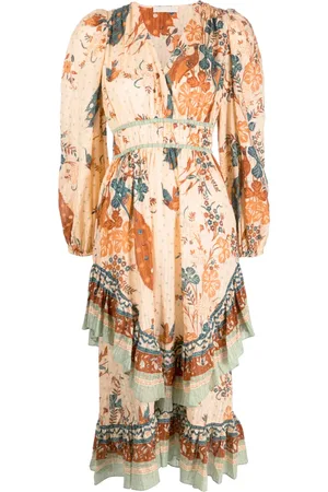ULLA JOHNSON Vestido midi Portia con estampado floral