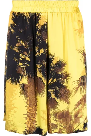 LANEUS Bermudas con palmeras estampadas