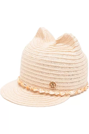 Le Mont St Michel Shell-embellished woven ears cap