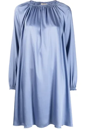 BLANCA Vestido manga larga con detalle fruncido