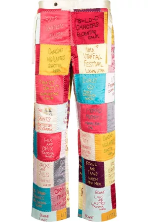 BODE Pantalones anchos con diseño patchwork