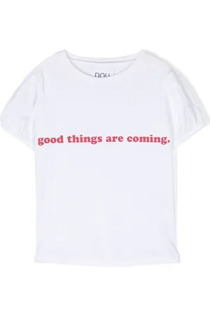 DOUUOD KIDS Playera con eslogan estampado