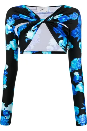 COPERNI Top corto con estampado floral
