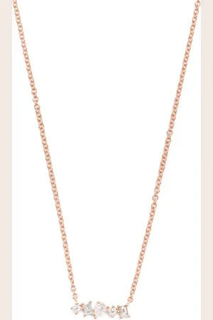 EF Collection Collar Mini Bar en oro rosa de 14kt con diamantes