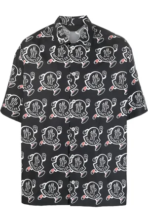 Moncler Camisa bowling con logo estampado