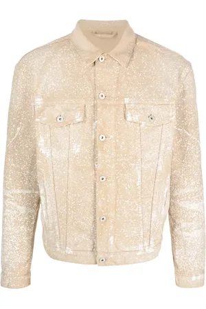 Heron Preston Sobrecamisa de mezclilla con salpicaduras de pintura