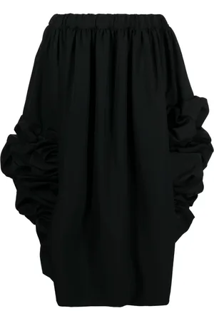 Comme des Garçons Falda midi con detalle fruncido