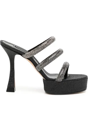 Casadei Sandalias estilo mules con tiras de strass