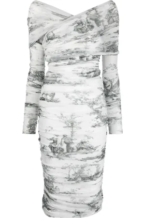 Serafini Vestido midi con detalle fruncido