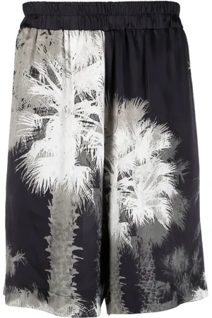 LANEUS Bermudas con palmeras estampadas