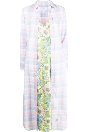 Thom Browne Vestido camisero a cuadros de madrás