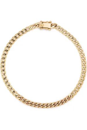 EF Collection Pulsera de cadena en oro amarillo de 14kt con diamante