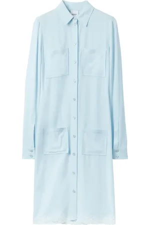 Burberry Vestido camisero con ribete de encaje