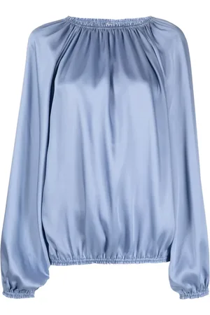 BLANCA Blusa fruncida con acabado satinado