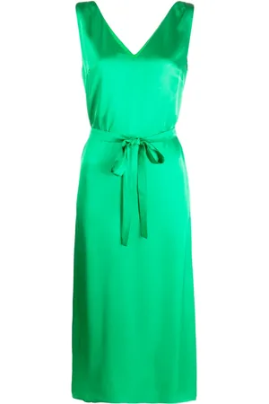 P.A.R.O.S.H. Vestido con acabado satinado y cuello en V