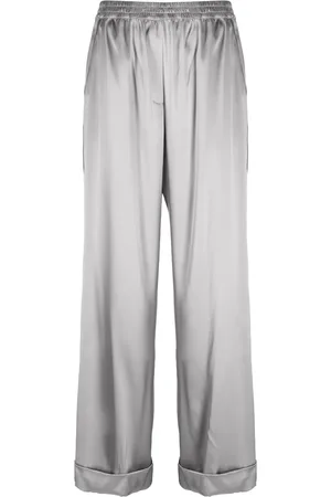 Dolce & Gabbana Pantalones de seda con tiro alto
