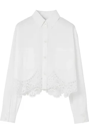 Burberry Camisa de macramé corta