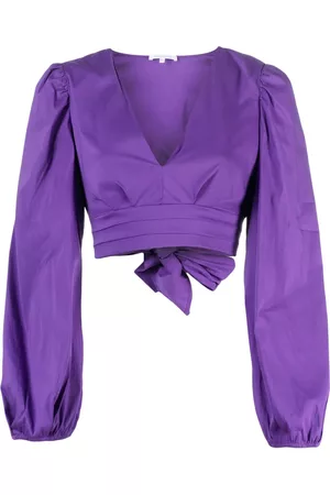 Patrizia Pepe Plunging V-neck bow-fastening blouse